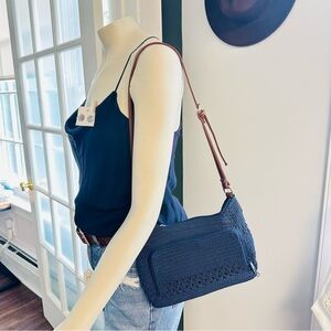 American Vintage • Navy Blue Macrame Shoulder Bag